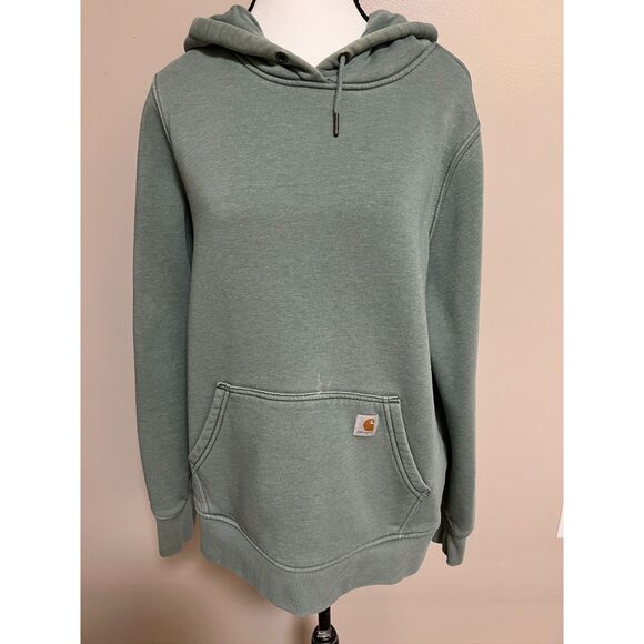 Carhartt Relaxed Fit midweight women's green sweatshirt/hoodie. Size L (12/14). - Picture 1 of 8